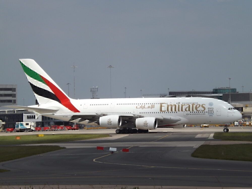 Emirates A380 at Manchester