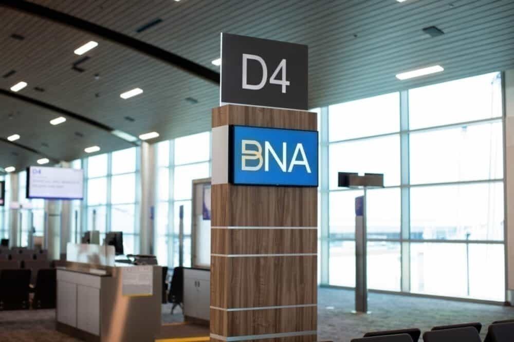 Terminal D sign