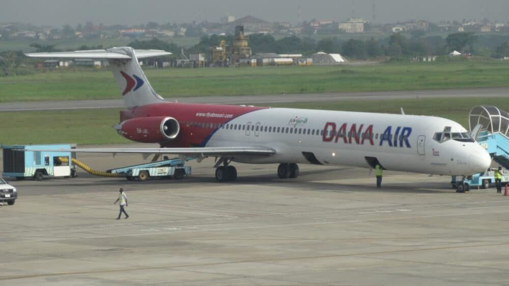 Dana Air parked plane