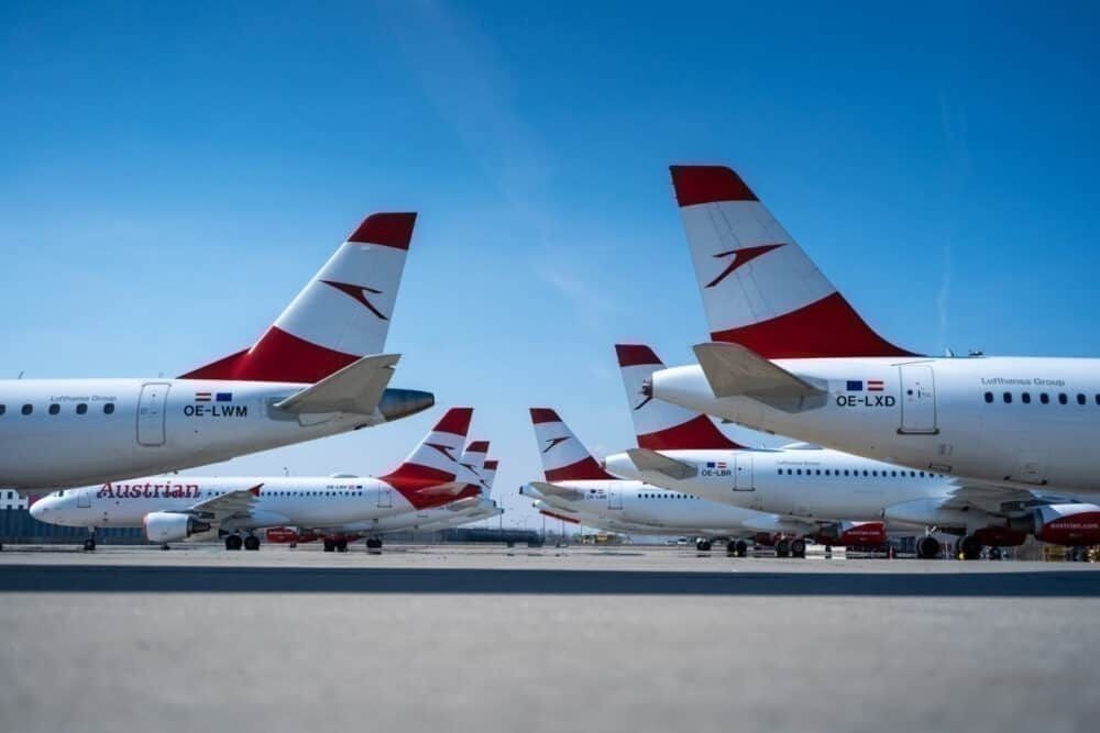 Austrian Airlines fleet parked
