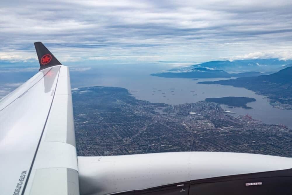 Vancouver from Air canada plane