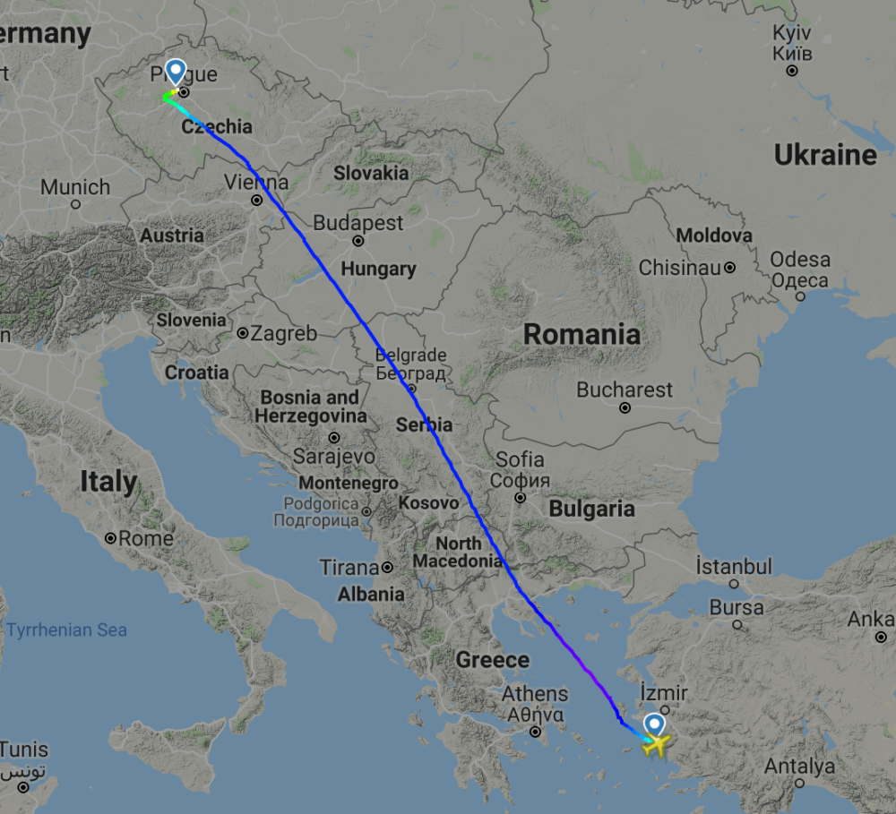 Flight Radar 24 Smartwings Greece Prague