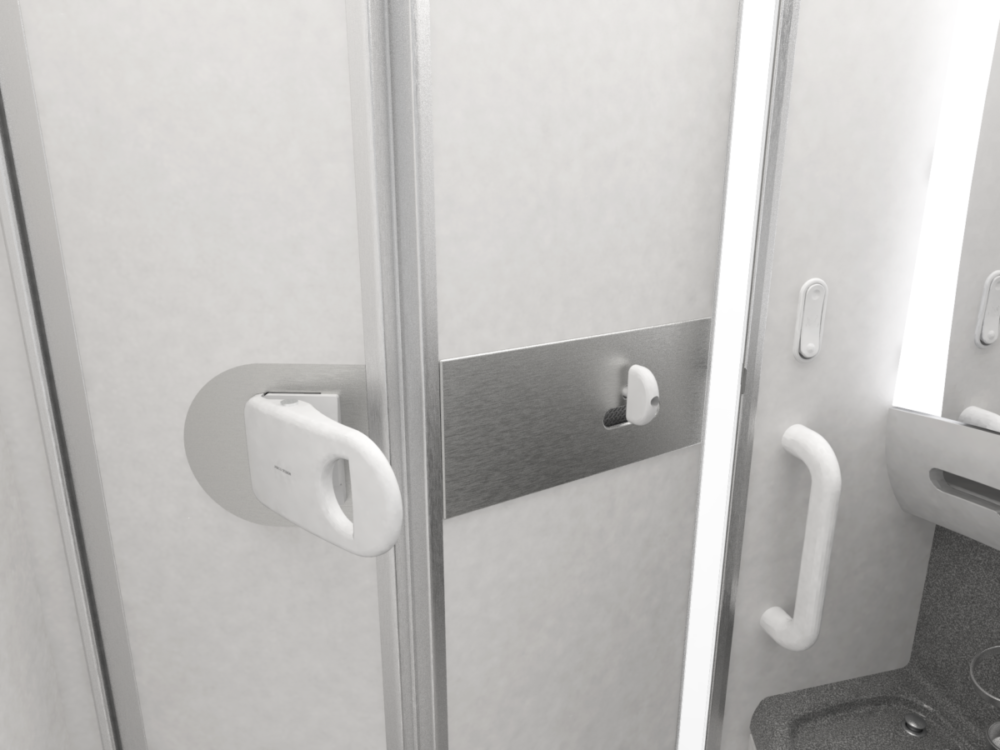 ANA Hands-free Lavatory door inside