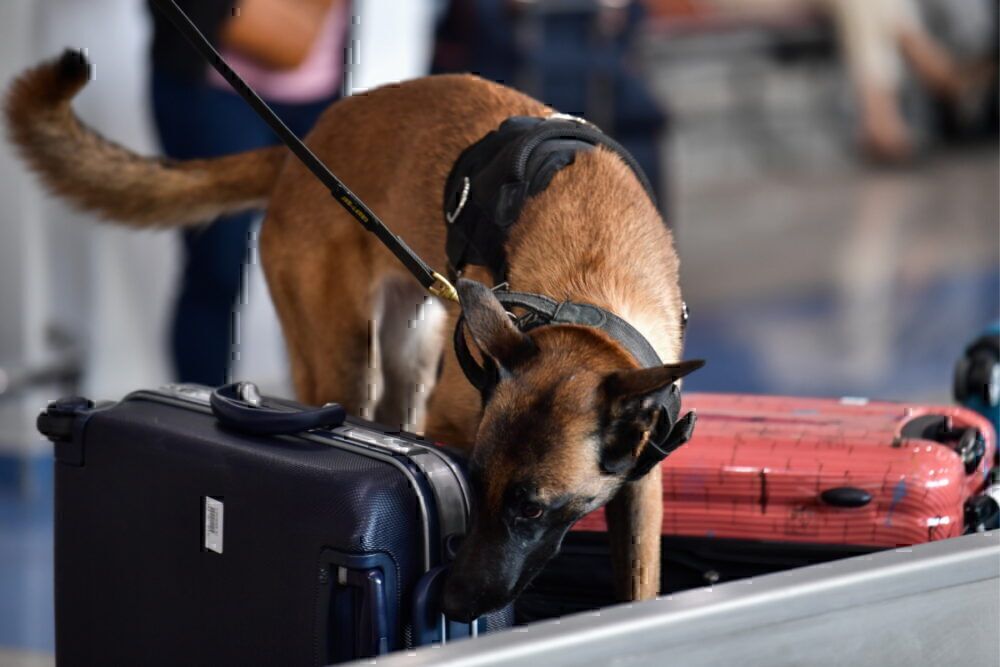 Airport security dog