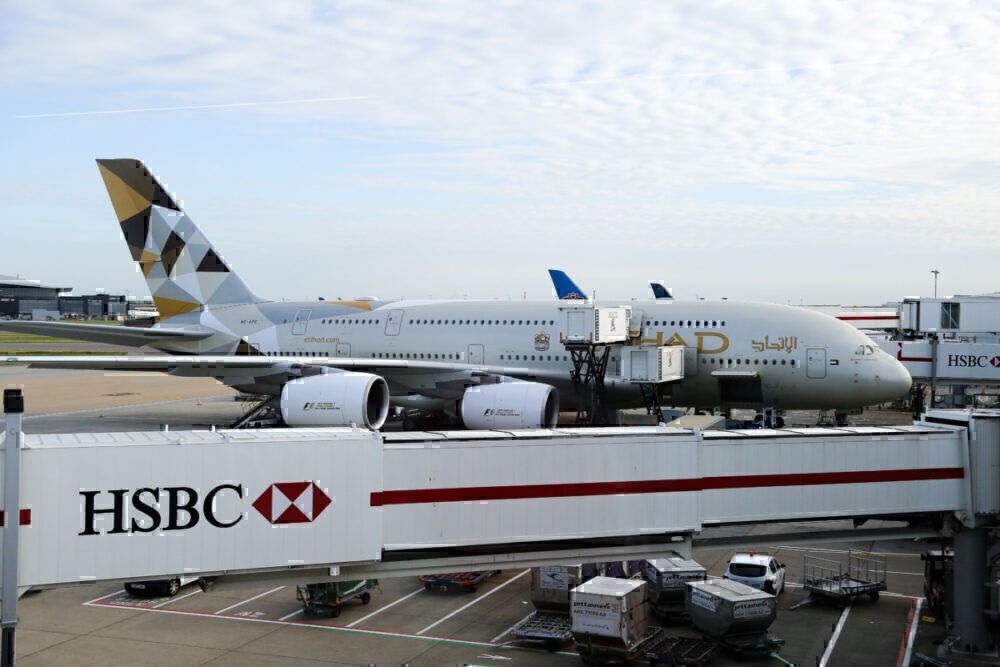 Etihad A380 at gate