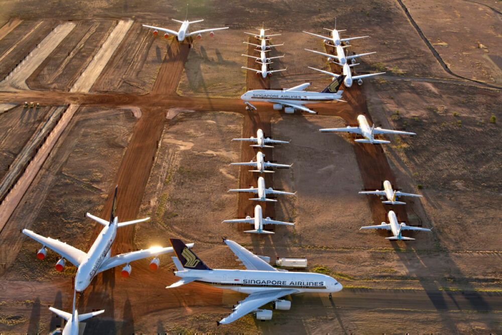 Alice Springs Airport Houses Planes Grounded Due To The Coronavirus Pandemic