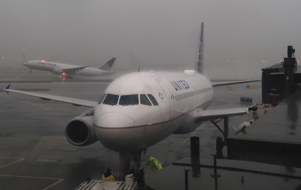 United aircraft in stormy weather