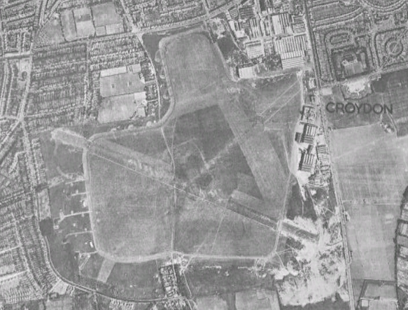 Aerial view of Croydon Airport in 1945