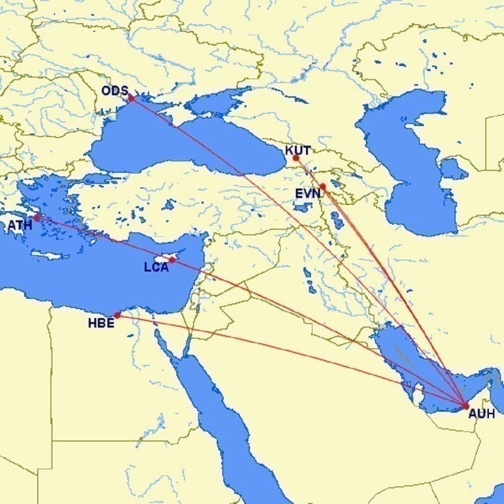 Wizz Air Abu Dhabi Map