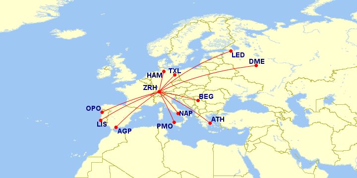 A321neo swiss routes oct