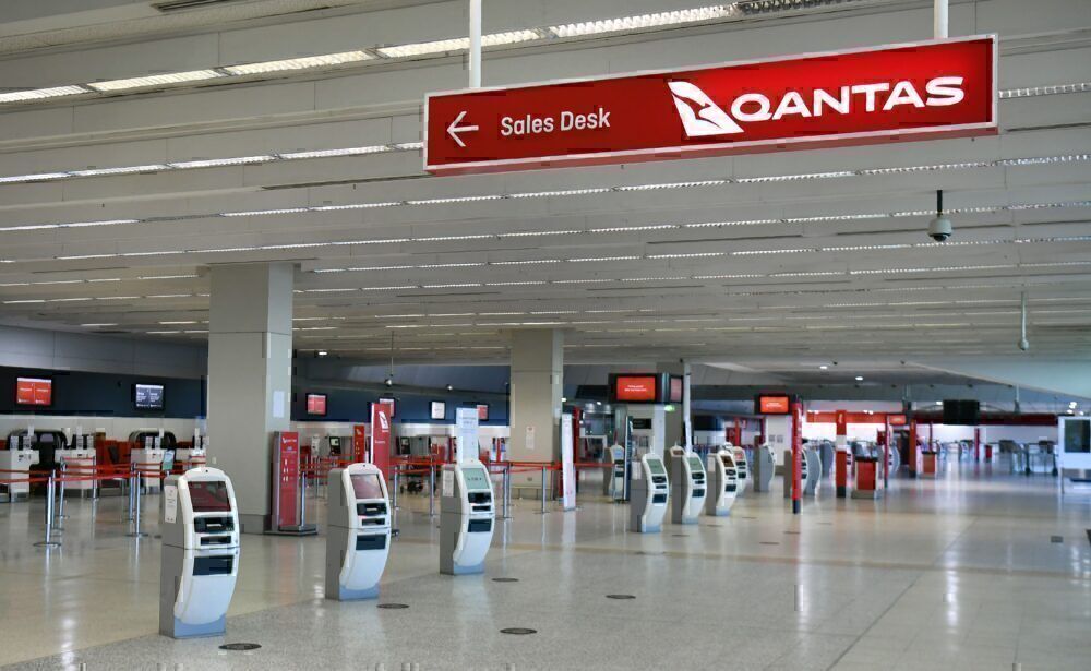 Qantas departure terminal at Melbourne 
