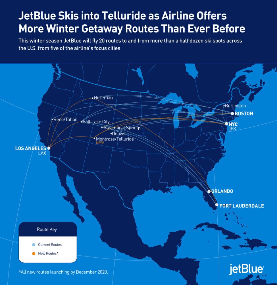 JetBlue Targets Ski Destinations With Even More New Routes