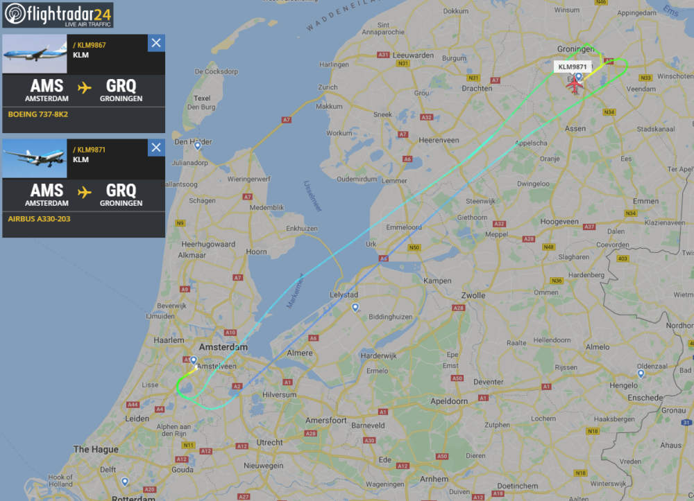 KLM, Boeing 737, Airbus A330, Storage