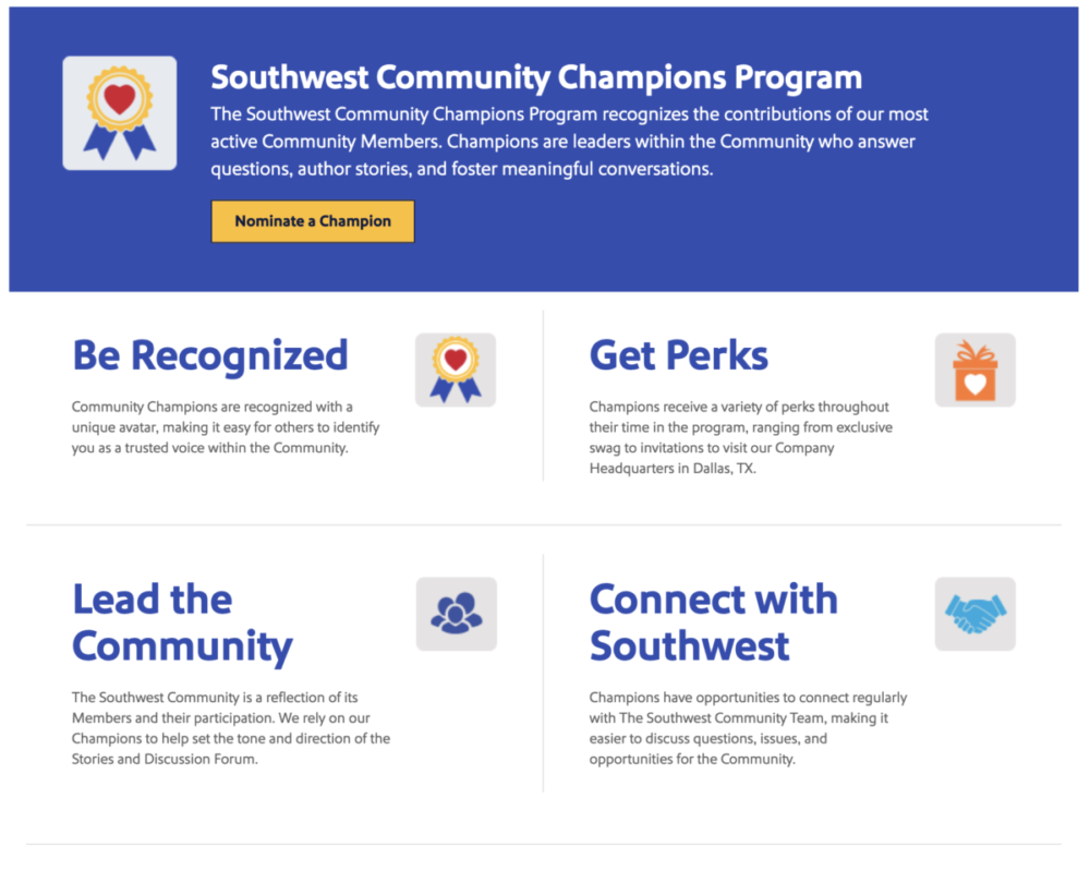 Southwest Airlines community champions