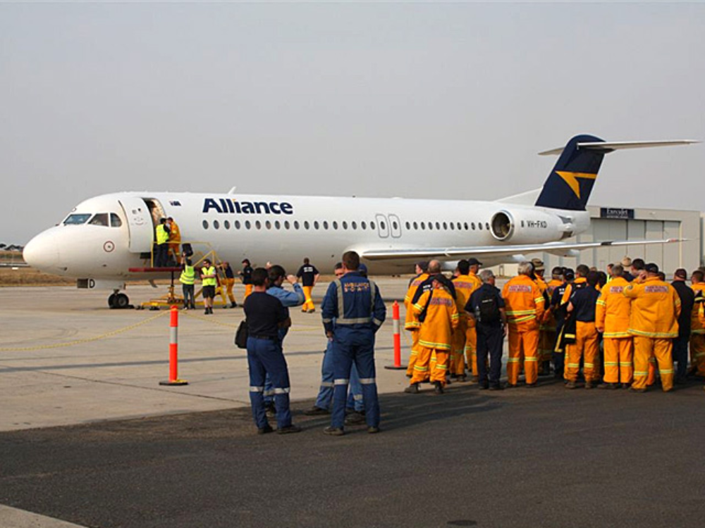 Alliance Airlines is using Embraer E190 jets for charter work.