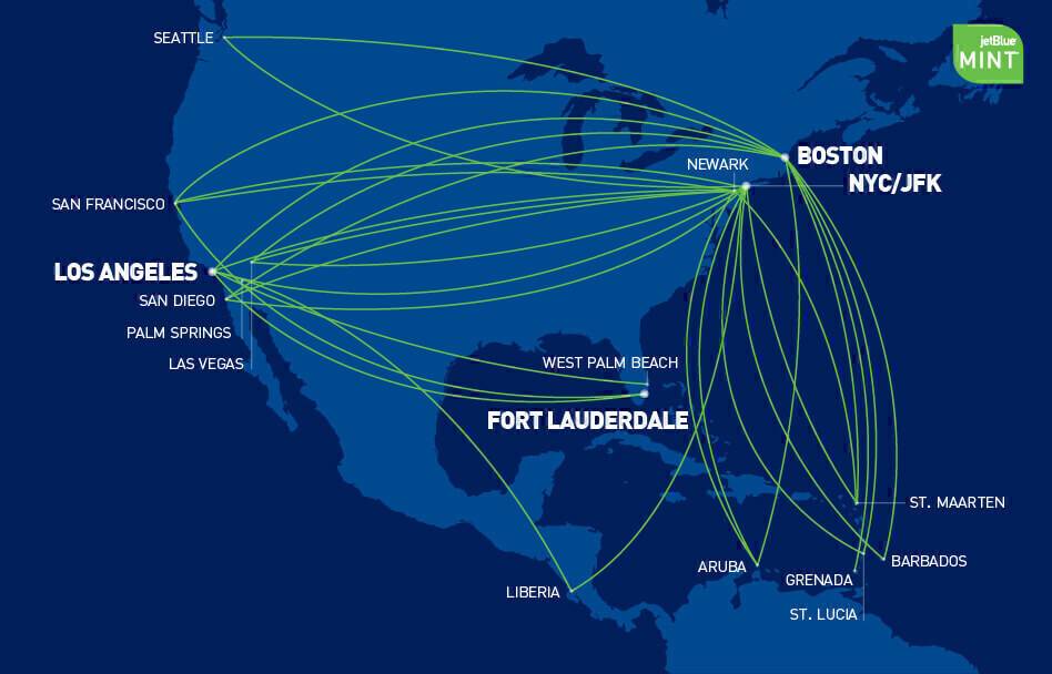Jetblue Route Map 2020 Which Jetblue Flights Have Mint Business Class?