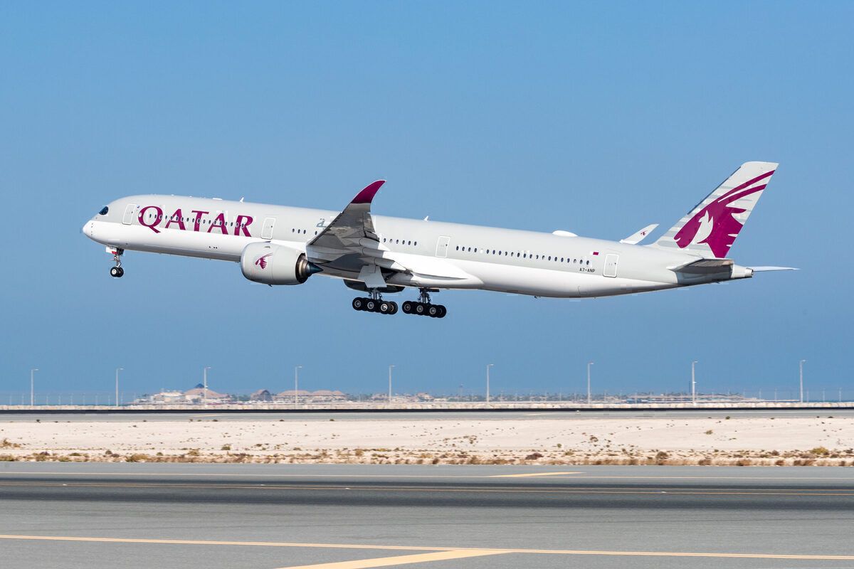 Qatar Airways A350 taking off