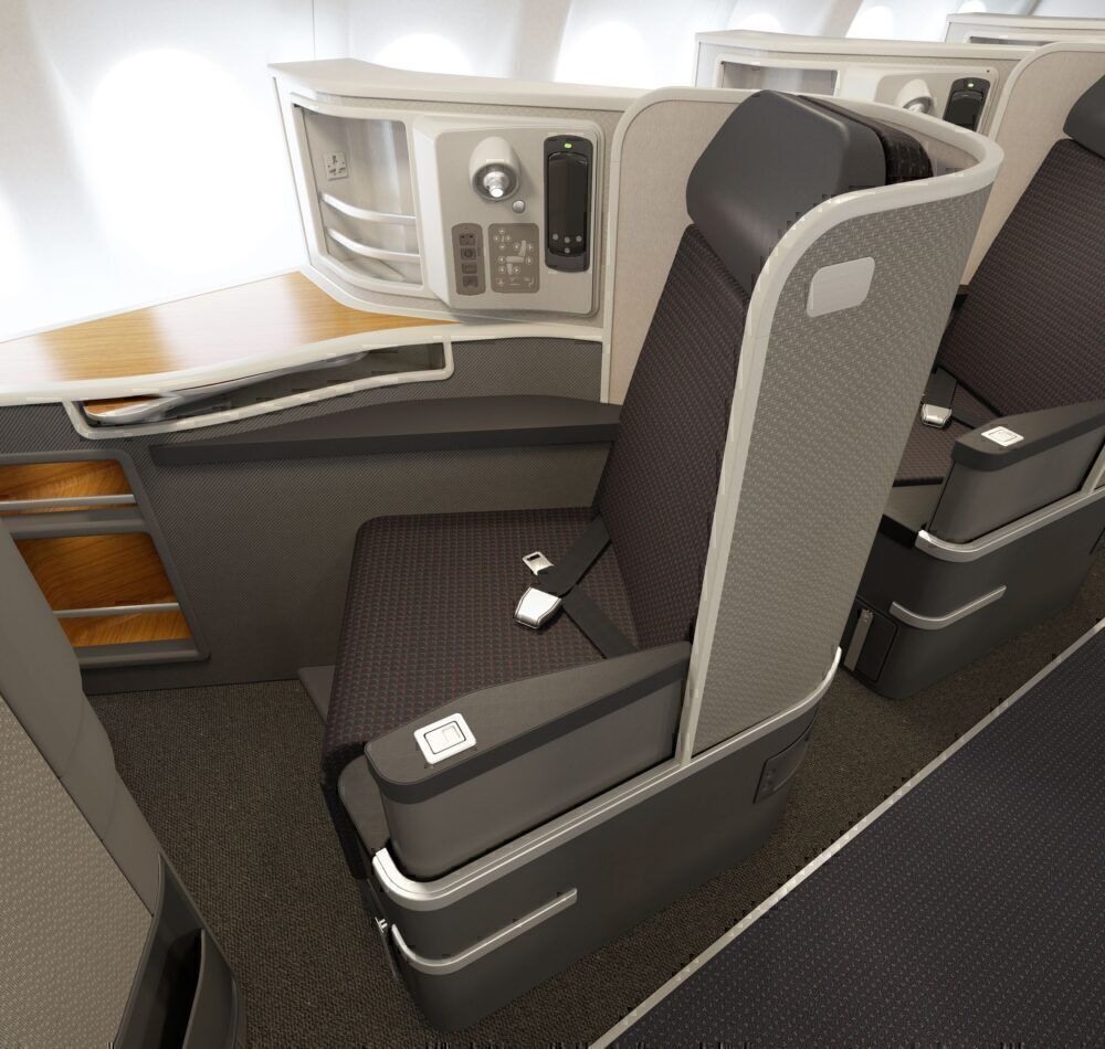 An American Airlines Airbus A321 Transcontinental First Class Seat.
