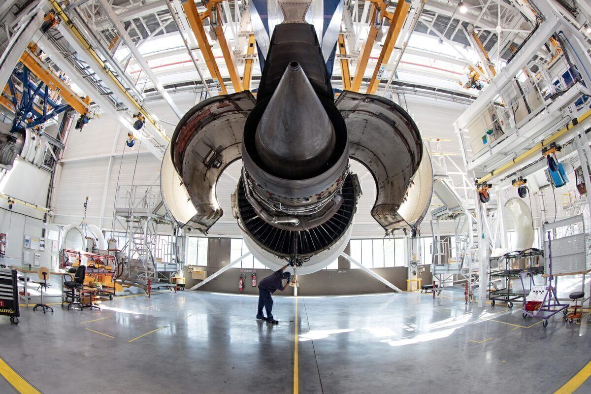 Airbus engine at maintenance