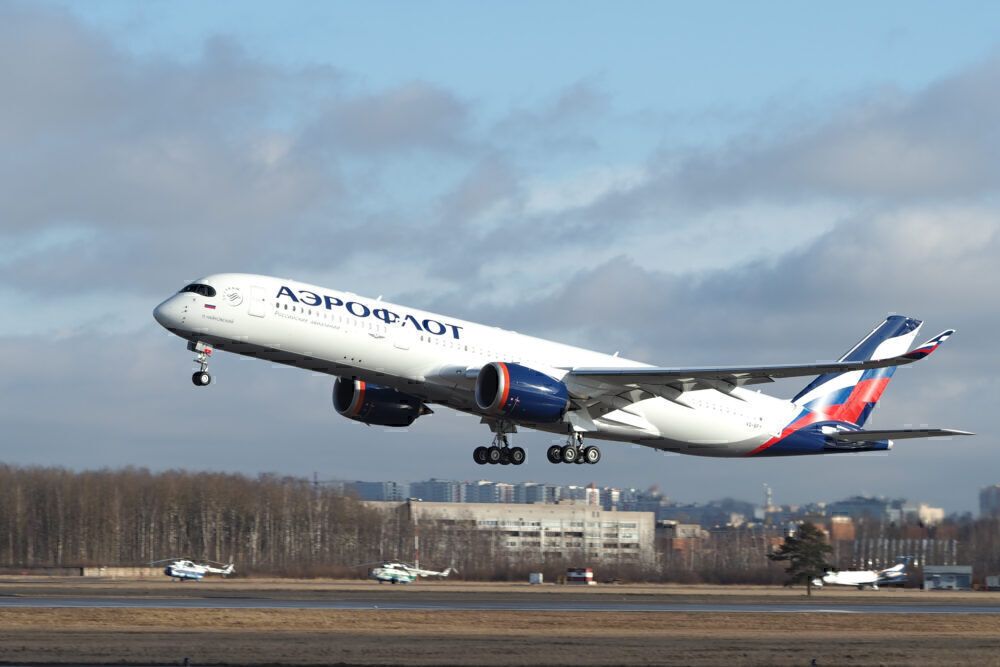 Aeroflot's Airbus À350-900 at St Petersburg Airport
