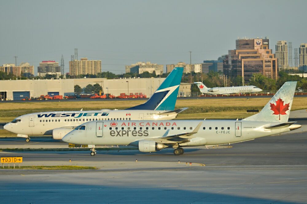 Air Canada and WestJet Getty