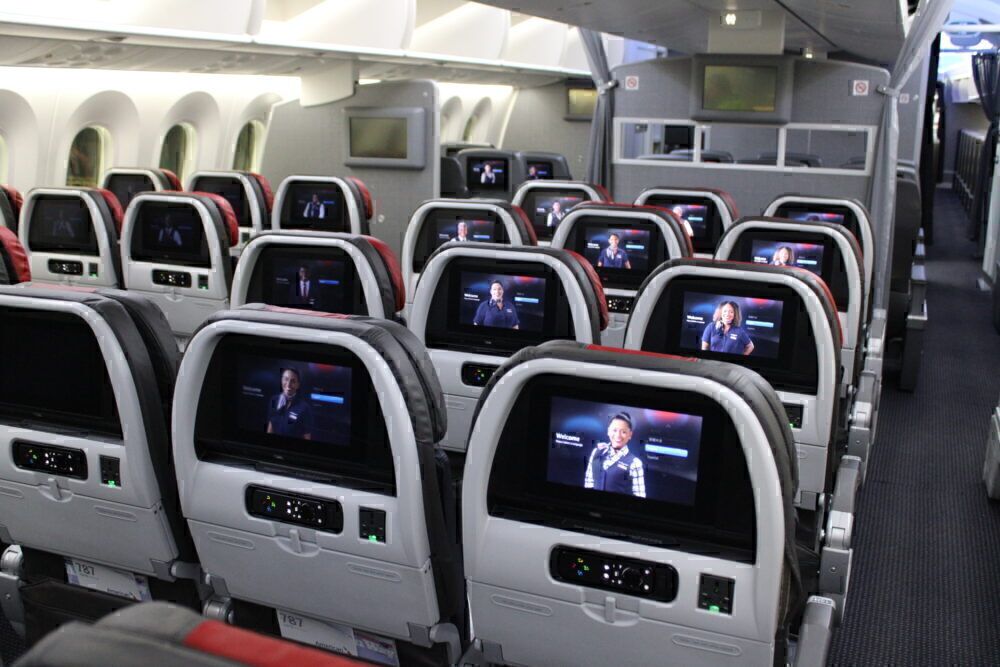 American 787-9 seatback screens