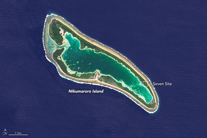 A photo of Nikumaroro Atoll.