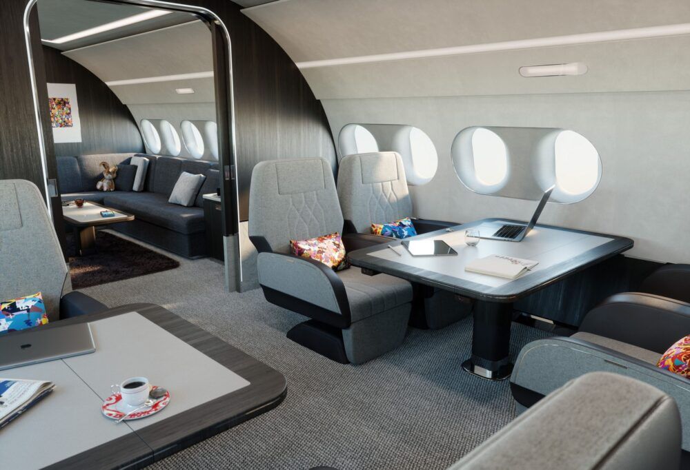 Airbus A220 private jet cabin