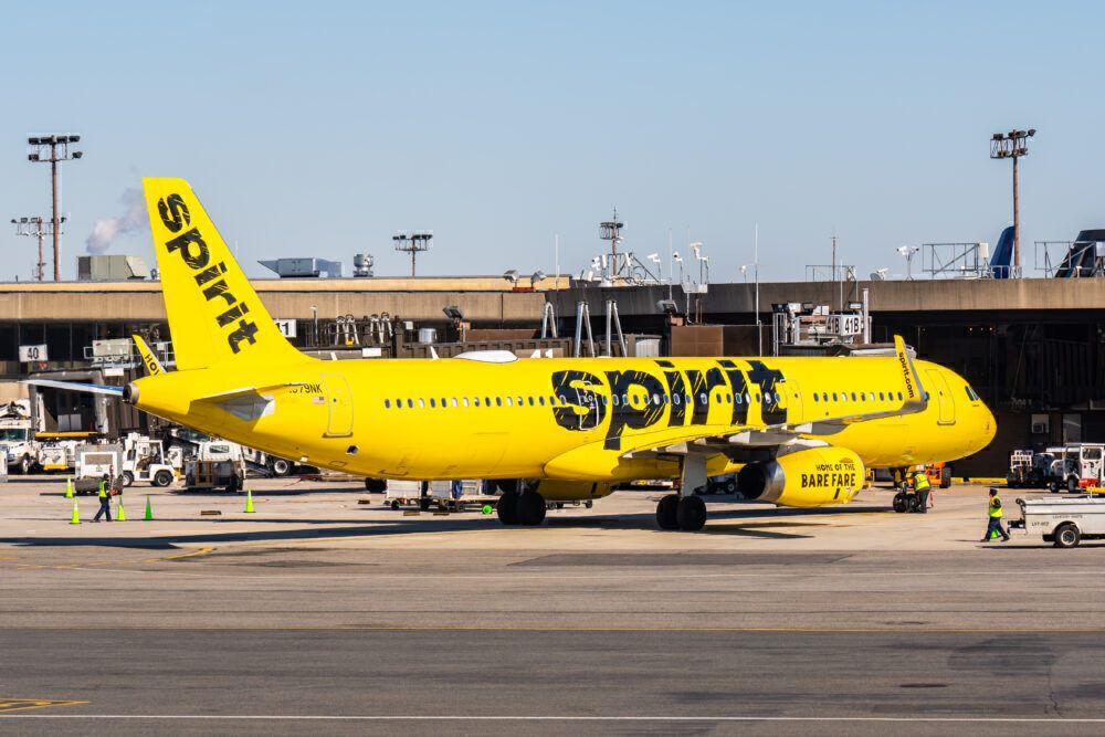 Spirit Airbus A321 at gate Getty images
