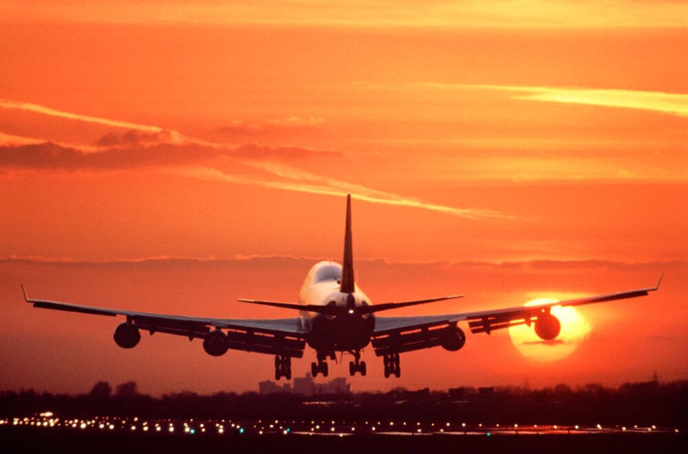 Boeing 747 Heathrow Sunset Getty