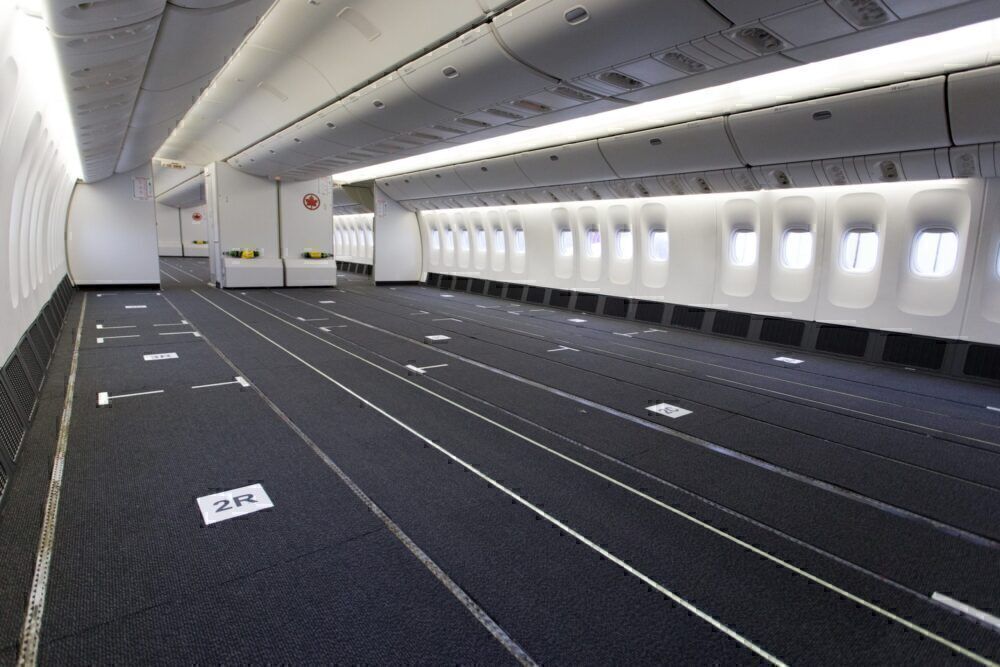 An empty Boeing 777 Cargo aircraft.