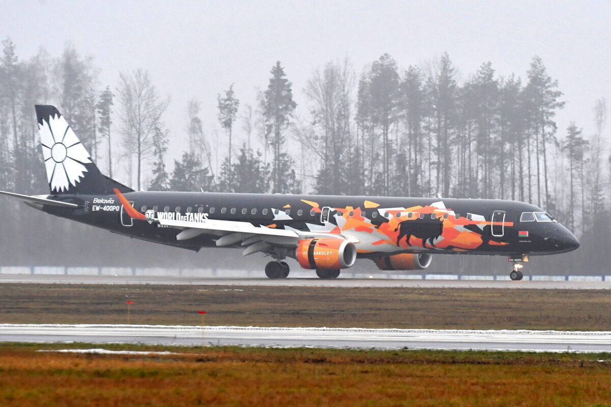 Belavia unveils World of Tanks themed livery for Embraer ERJ-195 airliner