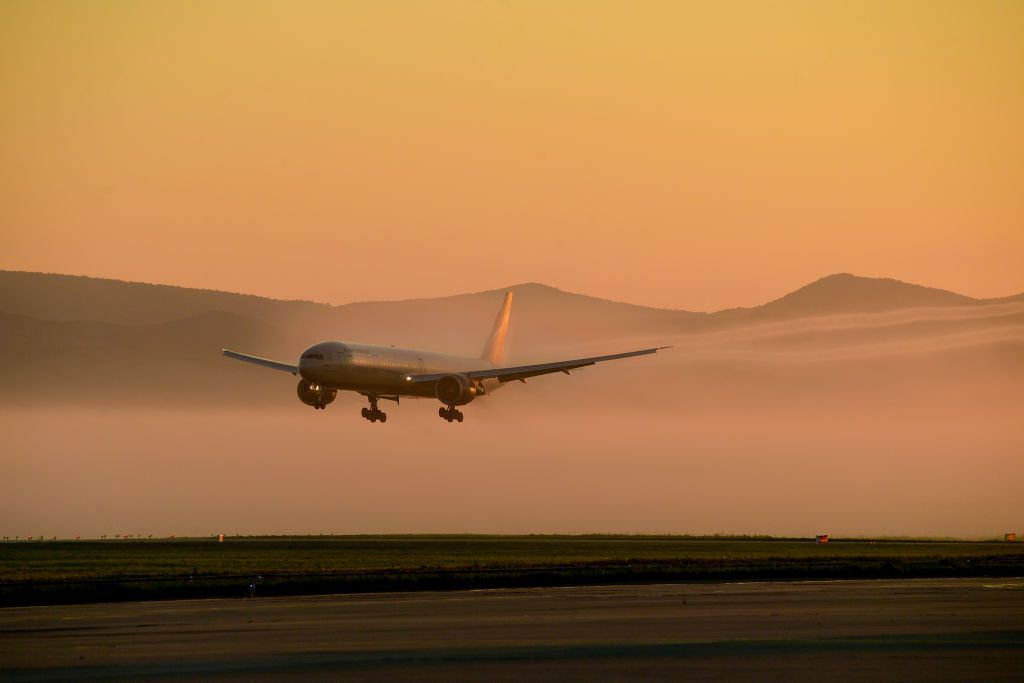 Boeing 777 Sunrise Landing Getty