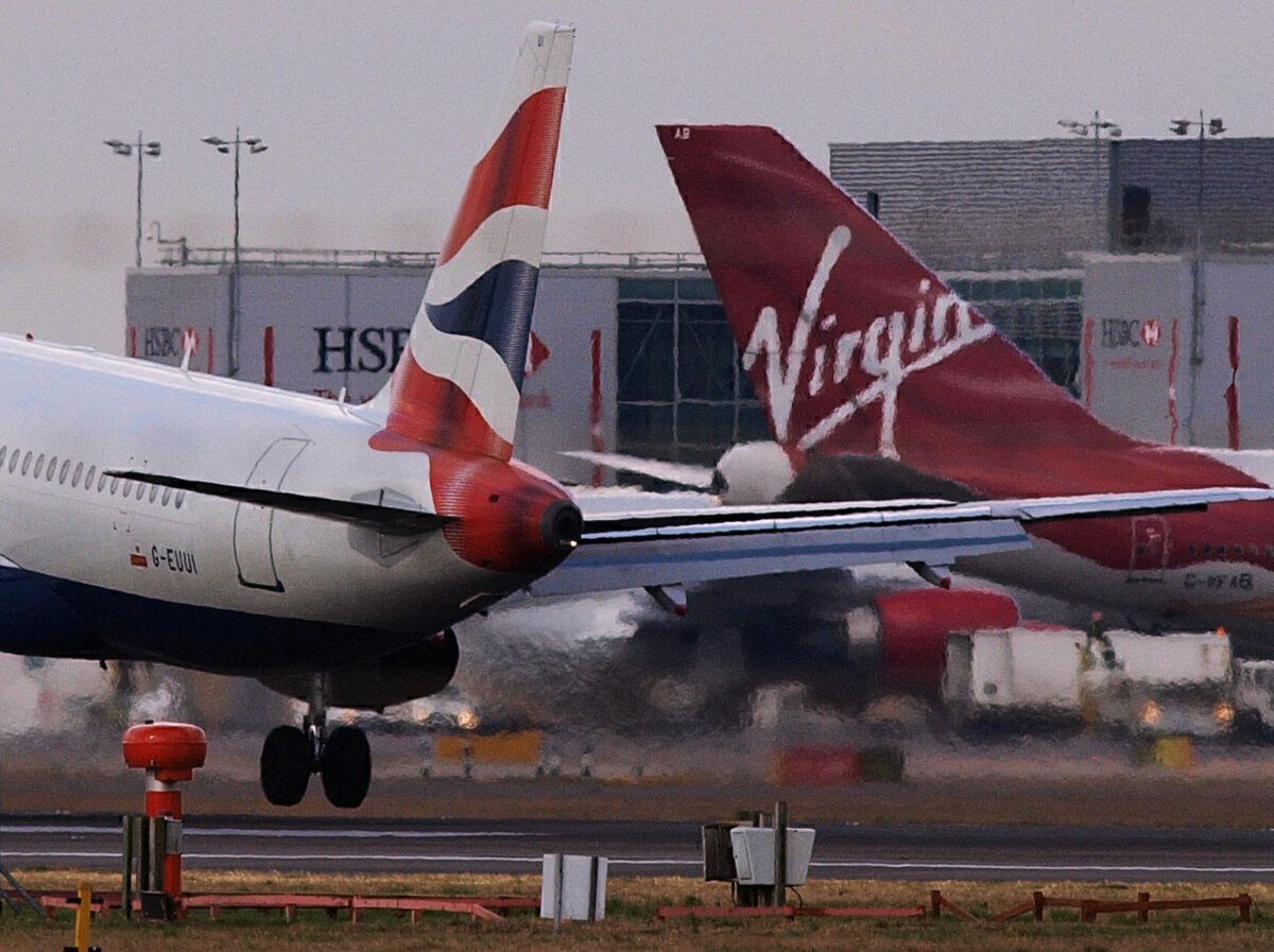 A British Airways and a Virgin Atlantic