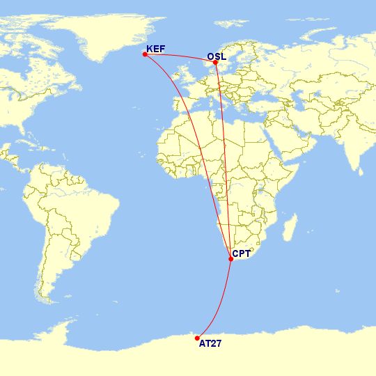 Icelandair 767 Map