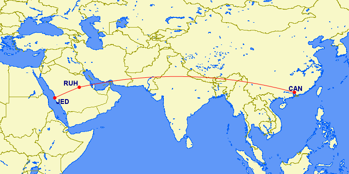 Jed Ruh Map Saudia Celebrates Ten Years Of Flights To China