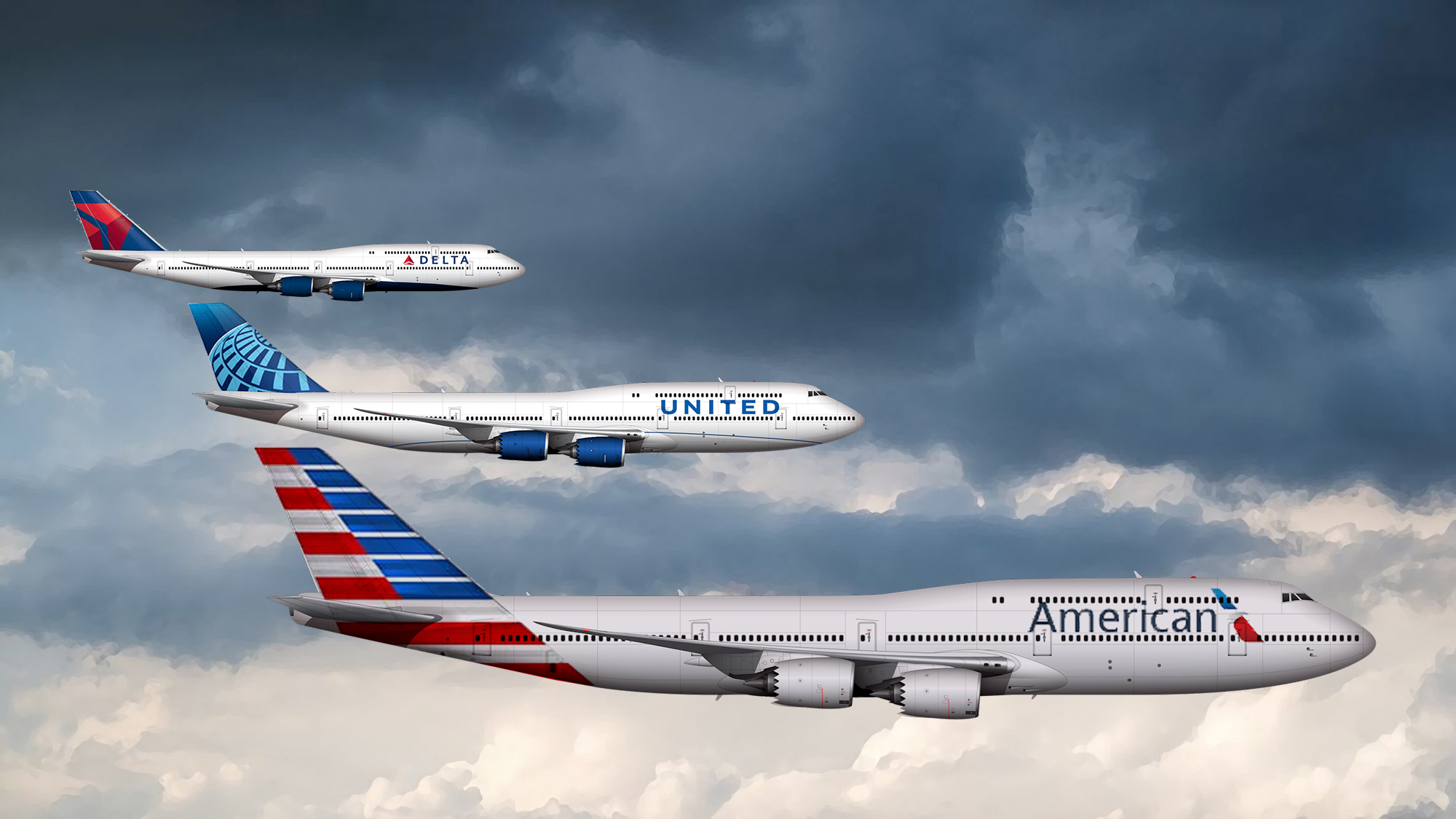 US Big Three Boeing 747-8