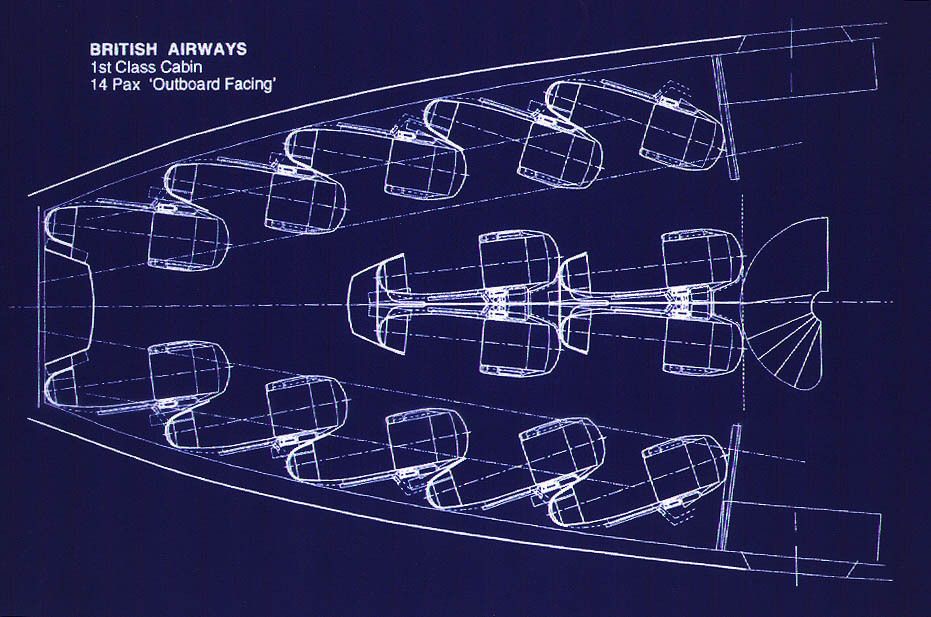 BA B747 - Zone A Seat Layout Blueprint
