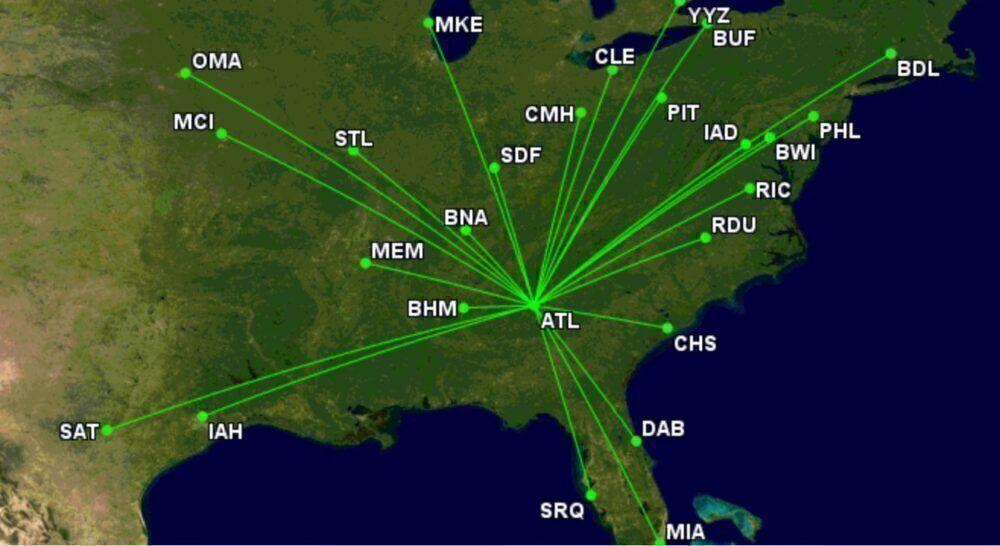 Delta's MD-88/90 routes