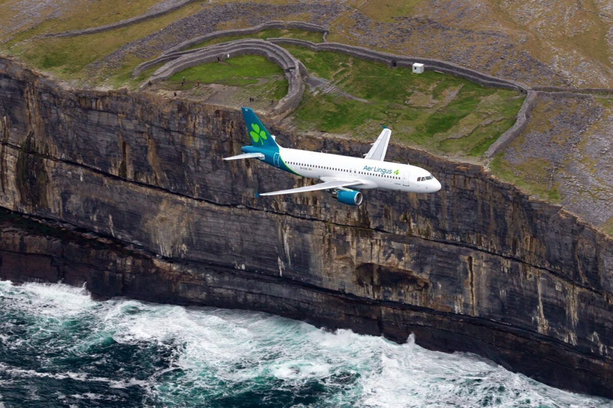 Aer Lingus flying over coast