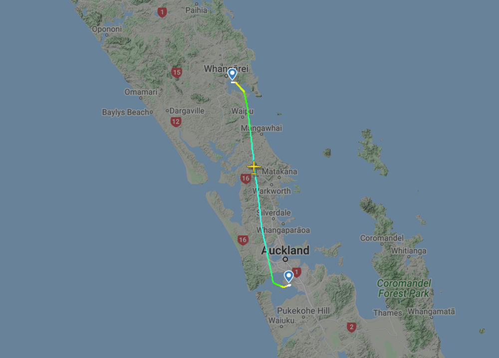 Air NZ Dash 8 laser map