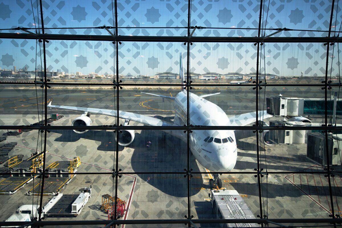 Emirates Airbus A380 At The Gate