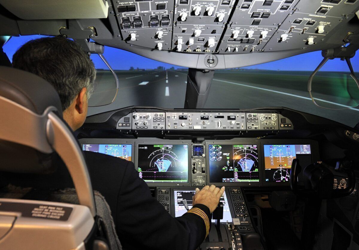 Head-up display HUD on the Boeing 787