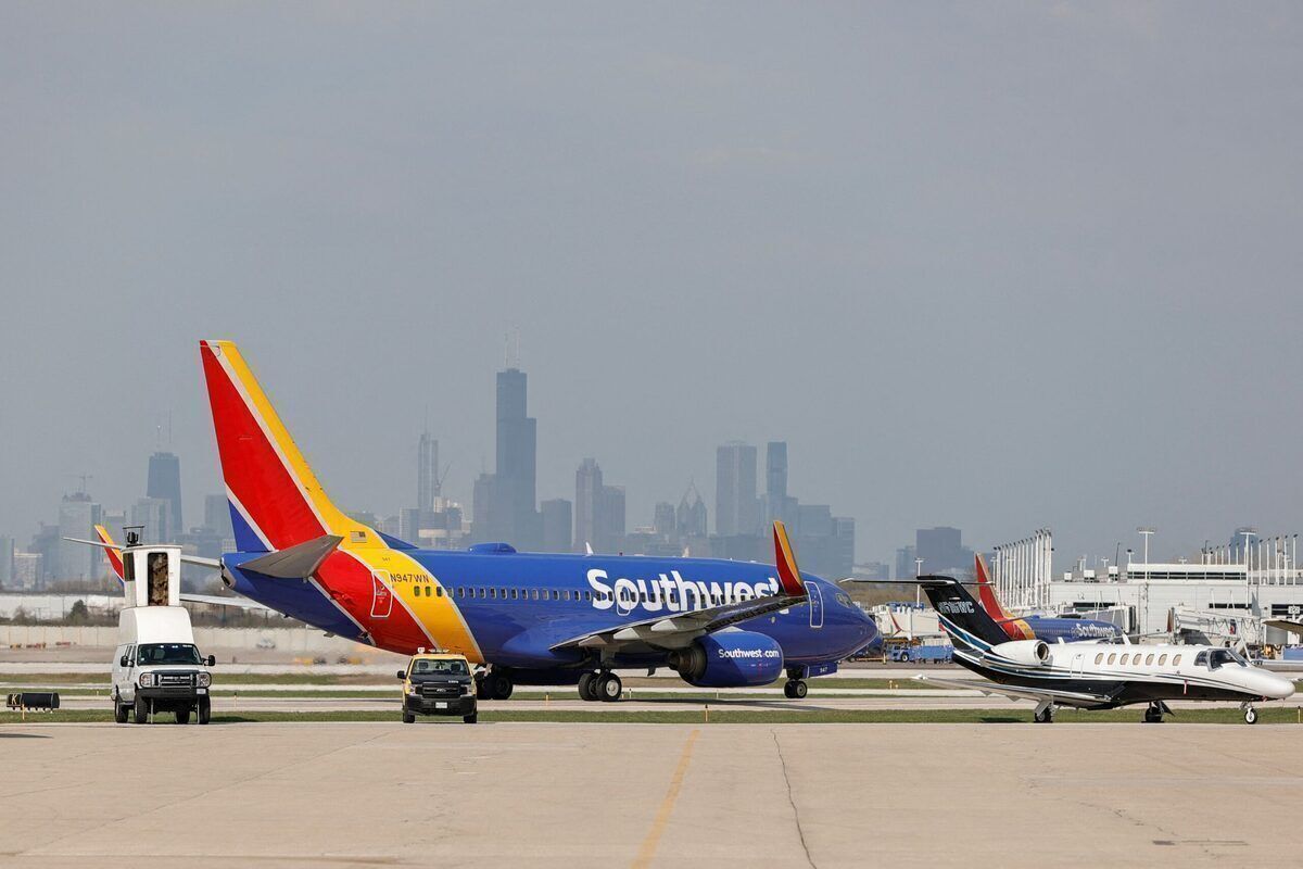 Southwest Airlines Boeing 737-700 on the airport apron