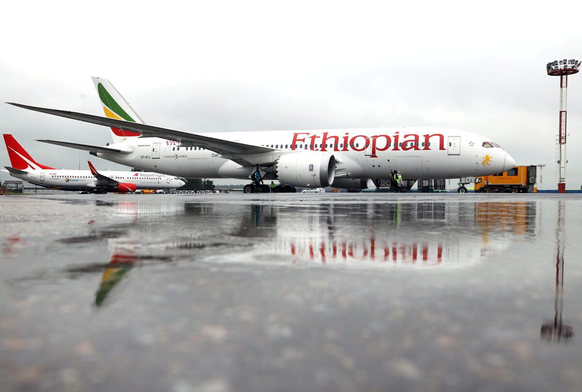 Ethiopian Airlines passenger plane presented at Moscow's Domodedovo Airport