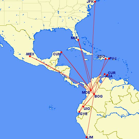 Ultra Air international route map