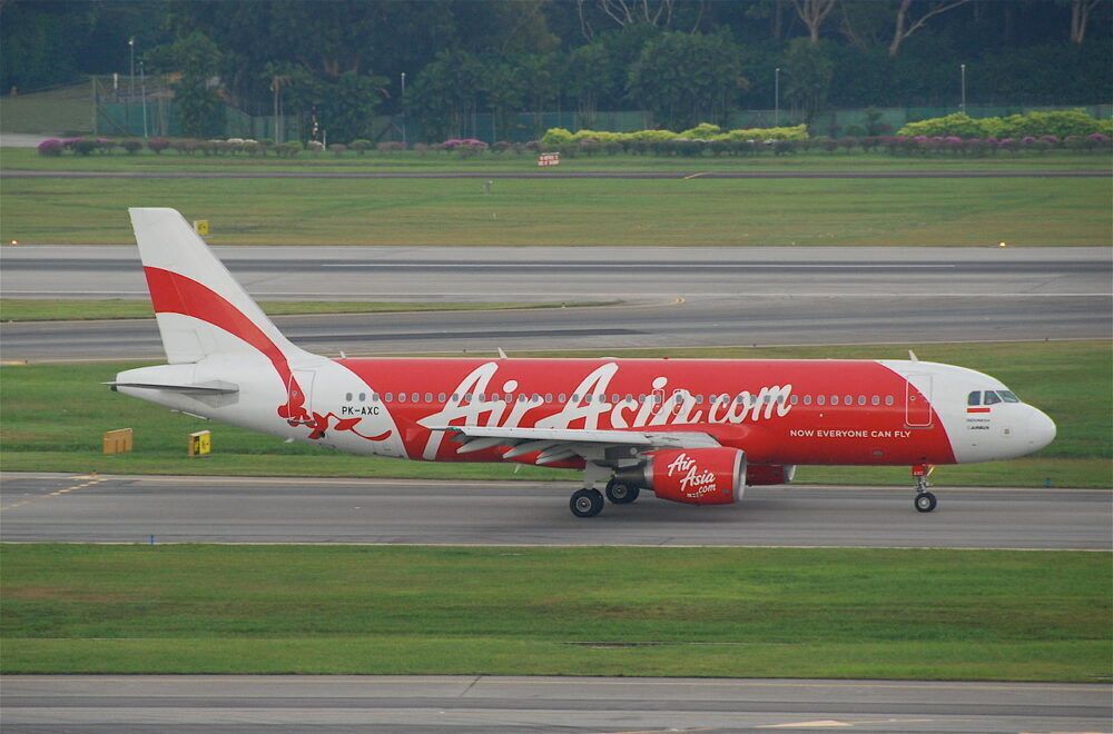 Indonesia AirAsia Airbus A320-200 on runway