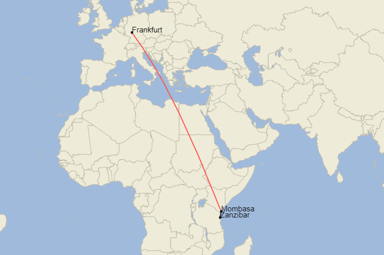 Eurowings Discover, Maiden Flight, Mombasa, Zanzibar