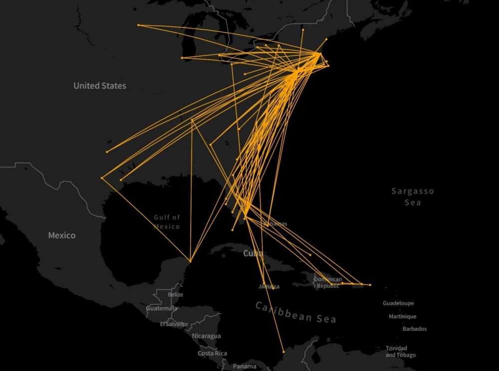 JetBlue's E190 routes in August