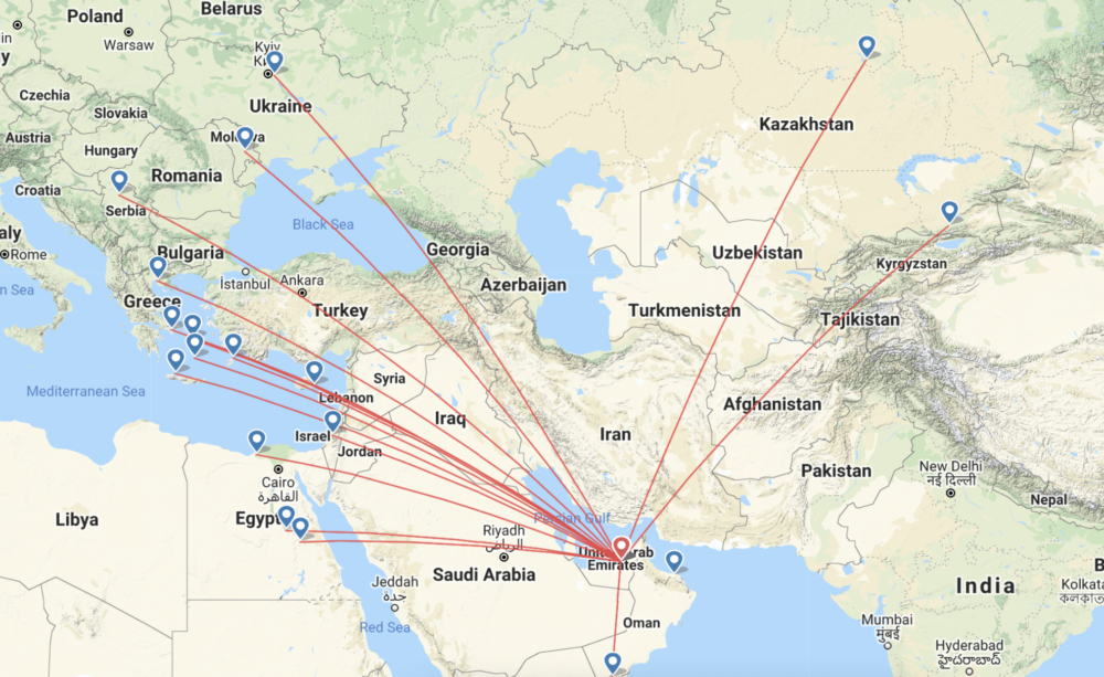 Wizz Air Abu Dhabi map
